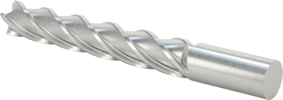 Kobalt Çelik Kare Uçlu Freze, Kaplamasız, 4 Kanallı, 1" Freze Çapı, 8-1/2" Toplam Uzunluk