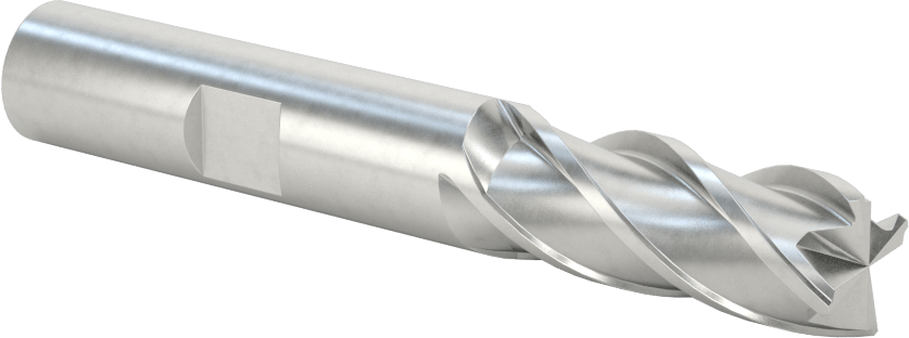 Kobalt Çelik Kare Uçlu Freze, TiCN Kaplamalı, 4 Kanallı, 1/2" Freze Çapı, 3-1/4" Toplam Uzunluk