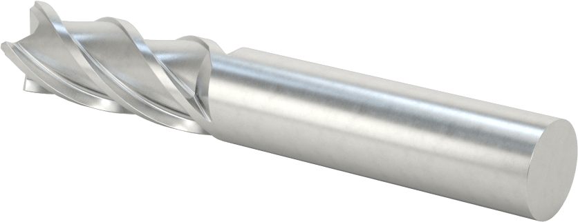 Kobalt Çelik Kare Uçlu Freze, TiCN Kaplamalı, 4 Kanallı, 1/2" Freze Çapı, 3-1/4" Toplam Uzunluk