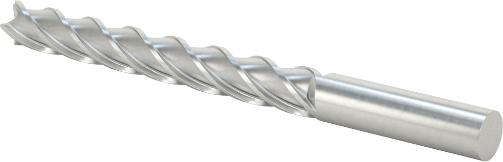 Kobalt Çelik Kare Uçlu Freze, TiCN Kaplamalı, 4 Kanallı, 1/2" Freze Çapı, 6" Toplam Uzunluk