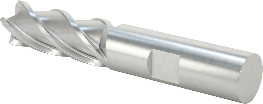 Kobalt Çelik Kare Uçlu Freze, TiCN Kaplamalı, 4 Kanallı, 5/8" Freze Çapı, 3-3/4" Toplam Uzunluk