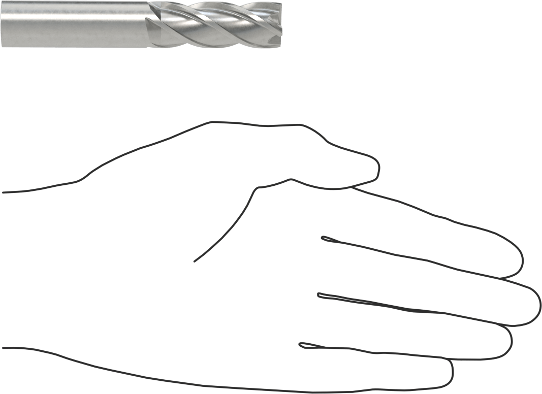 Kobalt Çelik Kare Uçlu Freze, TiCN Kaplamalı, 4 Kanallı, 5/8" Freze Çapı, 3-3/4" Toplam Uzunluk