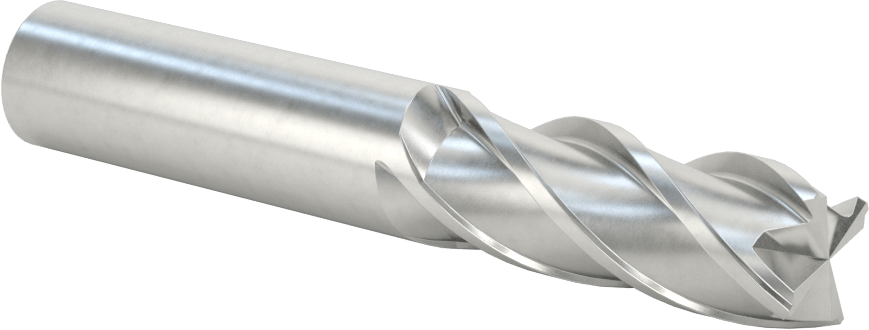Kobalt Çelik Kare Uçlu Freze, TiCN Kaplamalı, 4 Kanallı, 5/8" Freze Çapı, 3-3/4" Toplam Uzunluk
