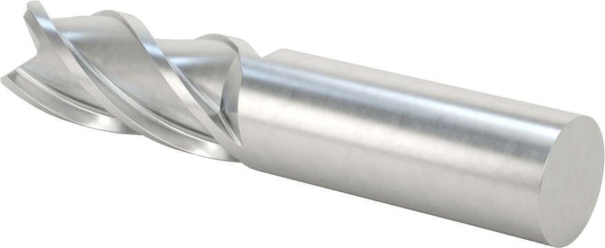 Kobalt Çelik Kare Uçlu Freze, TiCN Kaplamalı, 4 Kanallı, 3/4" Freze Çapı, 3-7/8" Toplam Uzunluk