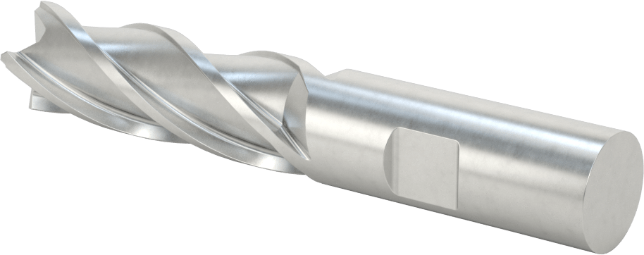 Kobalt Çelik Kare Uçlu Freze, TiCN Kaplamalı, 4 Kanallı, 3/4" Freze Çapı, 4-1/2" Toplam Uzunluk