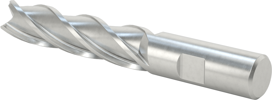 Kobalt Çelik Kare Uçlu Freze, TiCN Kaplamalı, 4 Kanallı, 3/4" Freze Çapı, 5-1/4" Toplam Uzunluk
