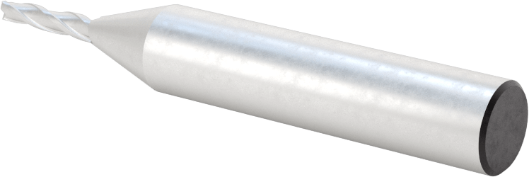 Kaplamasız Yüksek Hızlı Çelik Konik Kare Uçlu Freze, Her Tarafta 1 Derece Koniklik, 3/32" Freze Çapı, 1/2" Kesme Uzunluğu