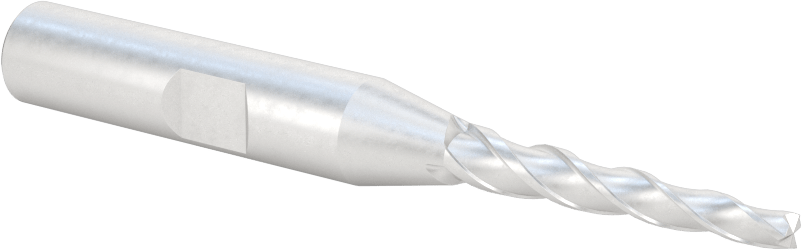 Kaplamasız Yüksek Hızlı Çelik Konik Kare Uçlu Freze, Her Tarafta 2 Derece Koniklik, 1/8" Freze Çapı, 1-1/4" Kesme Uzunluğu