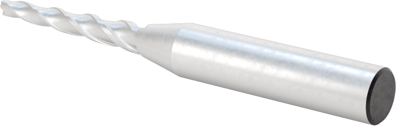 Kaplamasız Yüksek Hızlı Çelik Konik Kare Uçlu Freze, Her Tarafta 2 Derece Koniklik, 1/8" Freze Çapı, 1-1/4" Kesme Uzunluğu