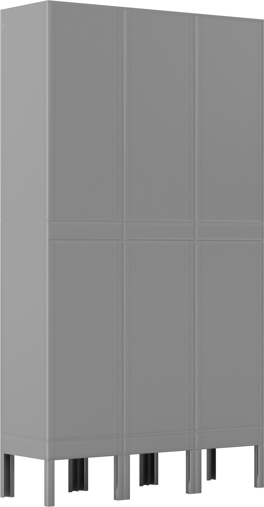 Kilitli Dolap, Düz Üstlü, 2 Aşağı x 3 Enine, 36“ x 12” x 66" Toplam
