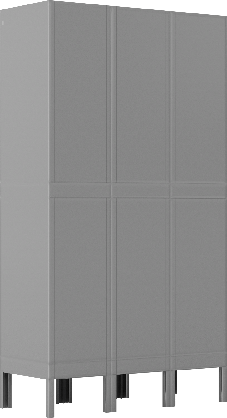 Kilitli Dolap, Düz Üstlü, 2 Aşağı x 3 Enine, 36“ x 15” x 66" Toplam