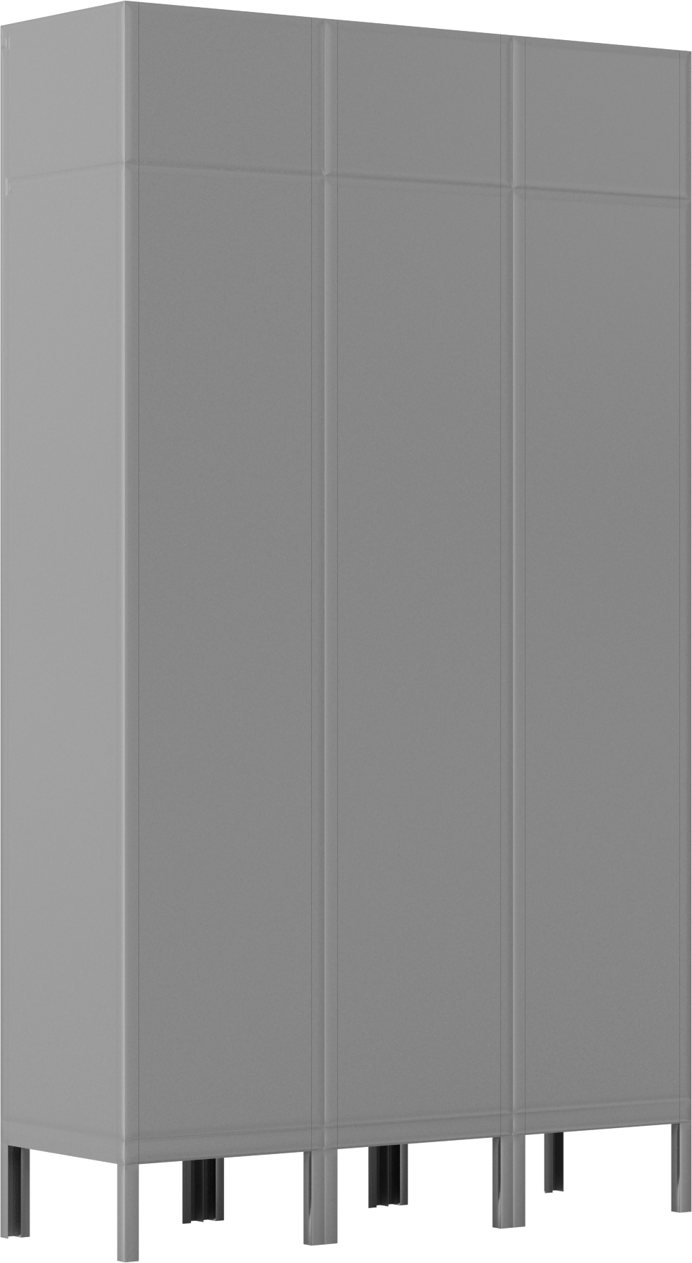 Kilitli Dolap, Düz Üstlü, 1 Aşağı x 3 Enine, 45“ x 15” x 78" Toplam