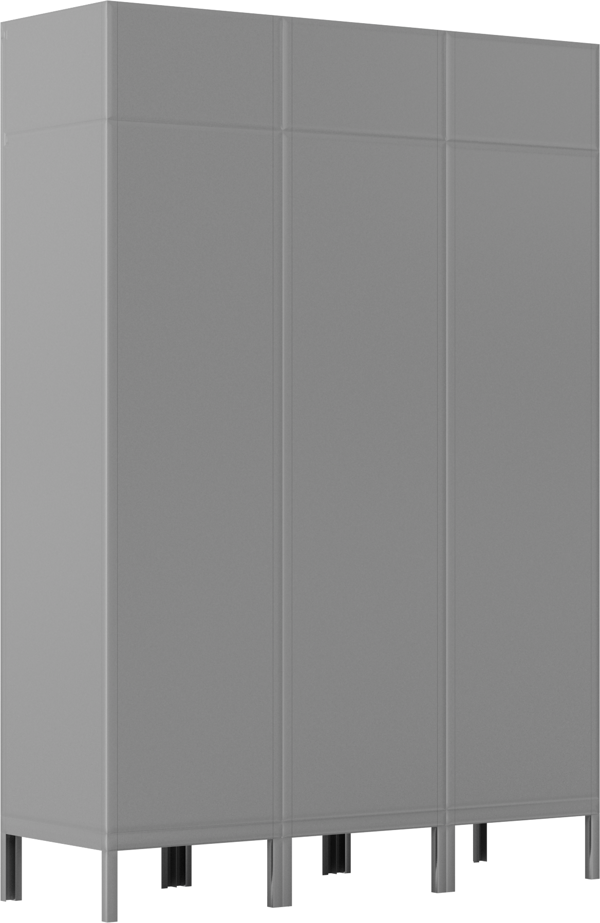 Kilitli Dolap, Düz Üstlü, 1 Aşağı x 3 Enine, 54“ x 18” x 78" Toplam