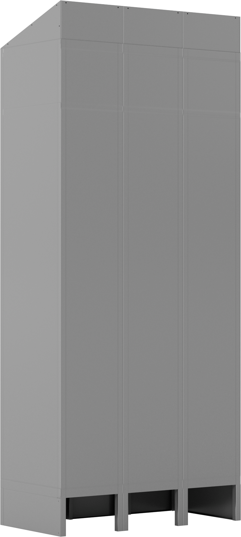 Kilitli Dolap, Eğimli Üstlü, 1 Aşağı x 3 Enine, 36“ x 18” x 84" Toplam