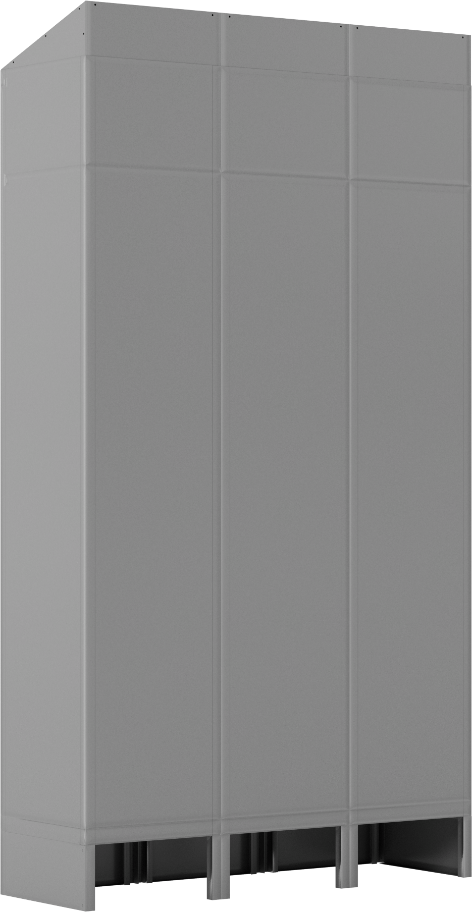 Kilitli Dolap, Eğimli Üstlü, 1 Aşağı x 3 Enine, 45“ x 15” x 83" Toplam
