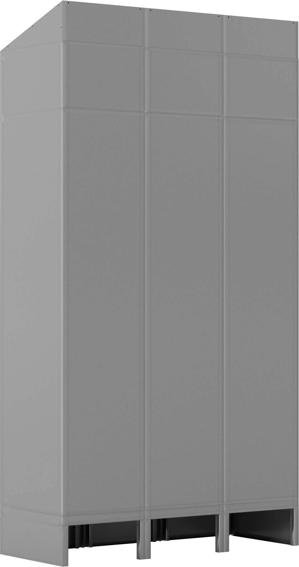 Kilitli Dolap, Eğimli Üstlü, 1 Aşağı x 3 Enine, 45“ x 18” x 84" Toplam