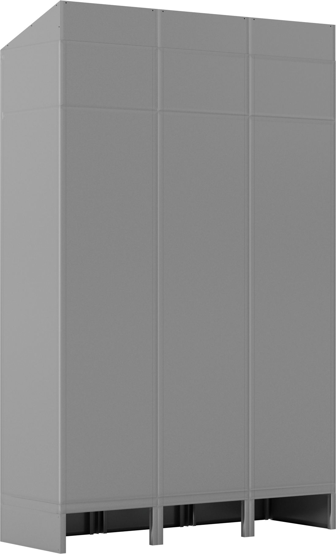 Kilitli Dolap, Eğimli Üstlü, 1 Aşağı x 3 Enine, 54“ x 18” x 84" Toplam