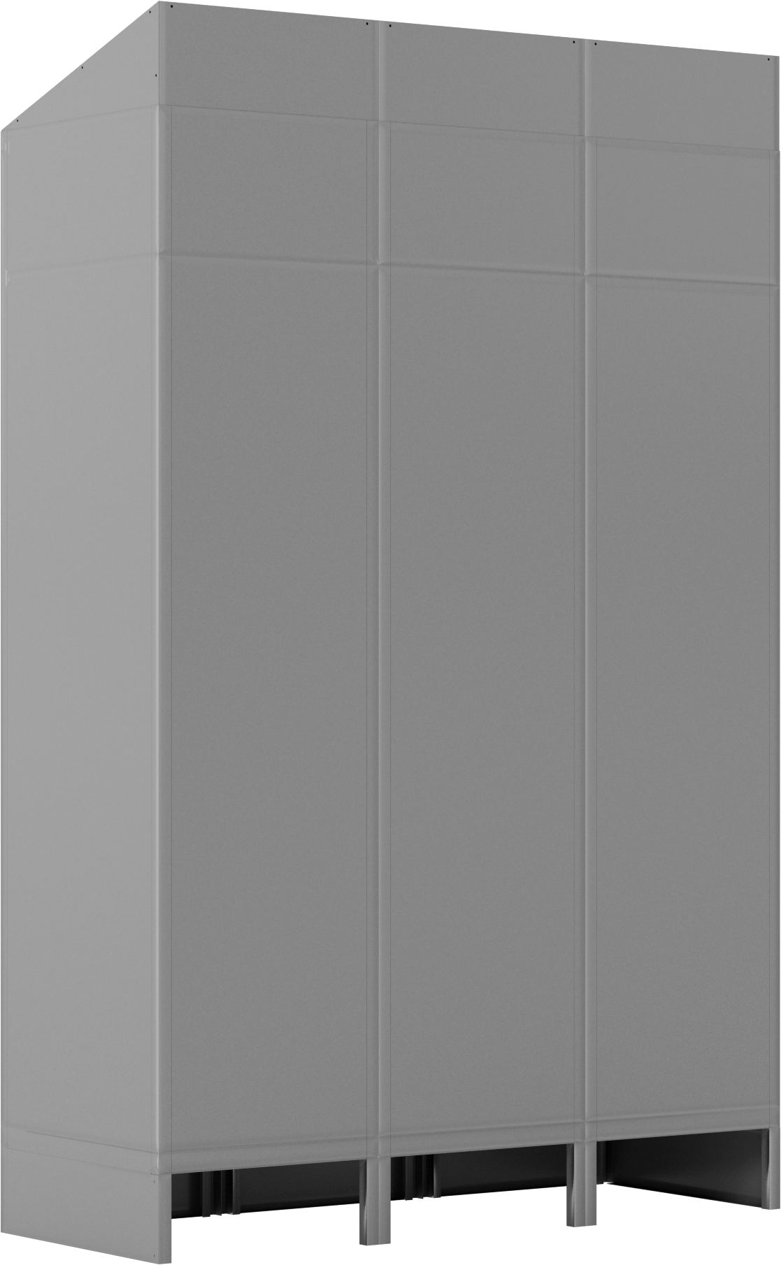 Kilitli Dolap, Eğimli Üstlü, 1 Aşağı x 3 Enine, 54 inç x 21 inç x 85 inç Toplam