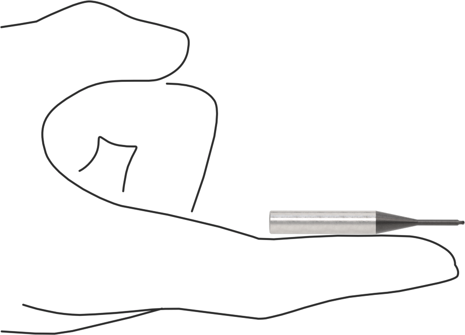 Takım Çeliği için Karbür Küresel Uçlu Freze, Sertleştirilmiş Çelik, ve Demir, 1,5 mm Freze Çapı, Rockwell C63