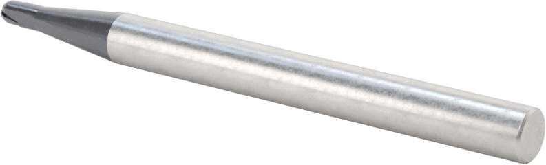 Takım Çeliği için Karbür Küresel Uçlu Freze, Sertleştirilmiş Çelik ve Demir, 1/8" Freze Çapı, Rockwell C52
