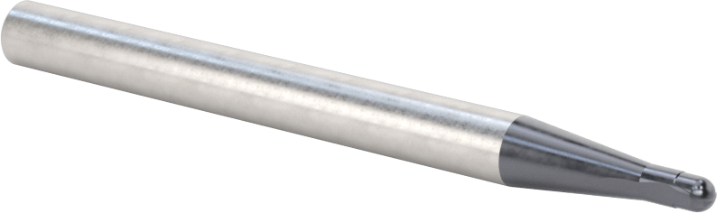 Takım Çeliği için Karbür Küresel Uçlu Freze, Sertleştirilmiş Çelik ve Demir, 1/8" Freze Çapı, Rockwell C52