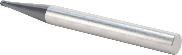 Takım Çeliği için Karbür Küresel Uçlu Freze, Sertleştirilmiş Çelik ve Demir, 2 mm Freze Çapı, Rockwell C52
