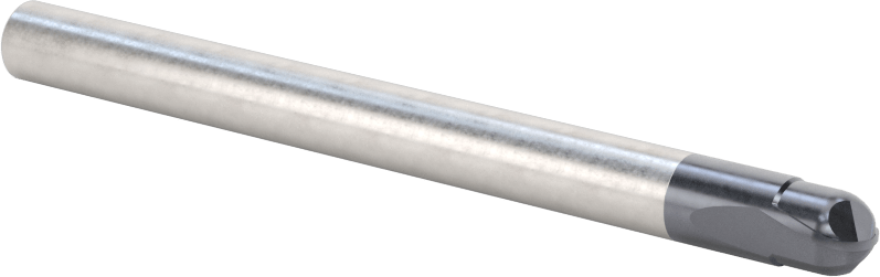 Takım Çeliği için Karbür Küresel Uçlu Freze, Sertleştirilmiş Çelik ve Demir, 1/4" Freze Çapı, Rockwell C62