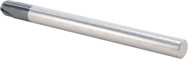 Takım Çeliği için Karbür Küresel Uçlu Freze, Sertleştirilmiş Çelik ve Demir, 1/4" Freze Çapı, Rockwell C62