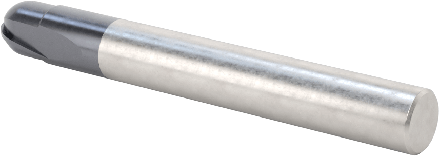Takım Çeliği için Karbür Küresel Uçlu Freze, Sertleştirilmiş Çelik ve Demir, 1/2" Freze Çapı, Rockwell C62