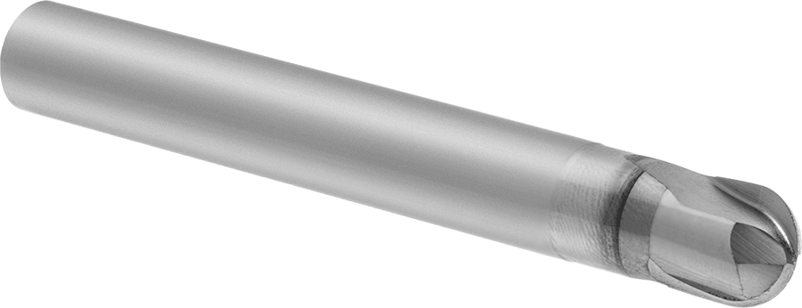 Takım Çeliği için Karbür Küresel Uçlu Freze, Sertleştirilmiş Çelik ve Demir, 1/2" Freze Çapı, Rockwell C52