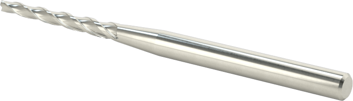 Kaplamasız Karbür Konik Kare Uçlu Freze, 3 Yiv, 1 Derece Konik, 1/16" Freze Çapı, 3/4" Uzun Kesim