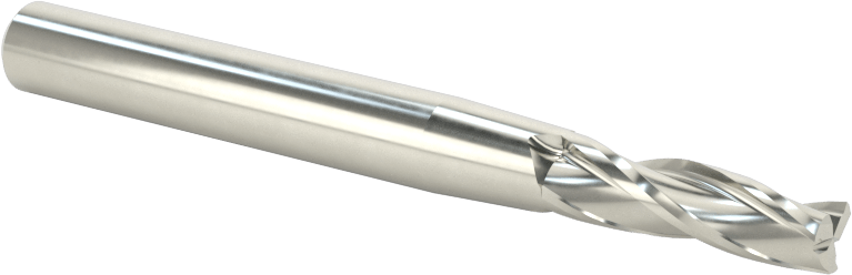 Kaplamasız Karbür Konik Kare Uçlu Freze, 3 Yiv, 1 Derece Konik, 3/16" Freze Çapı, 3/4" Uzun Kesim
