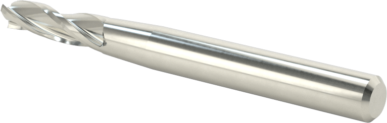 Kaplamasız Karbür Konik Kare Uçlu Freze, 3 Yiv, 1 Derece Konik, 3/16" Freze Çapı, 3/4" Uzun Kesim