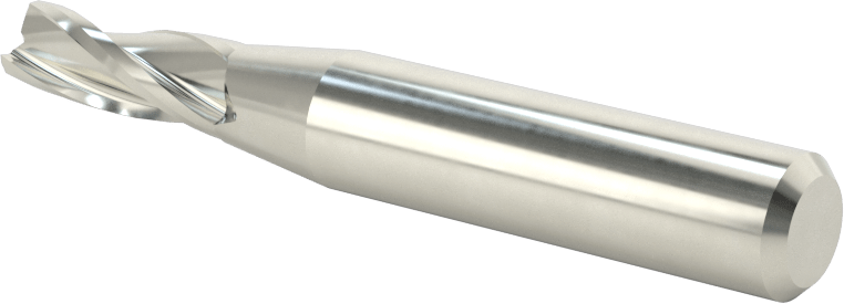 Kaplamasız Karbür Konik Kare Uçlu Freze, 3 Yiv, 1 Derece Konik, 1/4" Freze Çapı, 3/4" Uzun Kesim