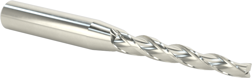 Kaplamasız Karbür Konik Kare Uçlu Freze, 3 Yiv, 1-1/2 Derece Konik, 3/16" Freze Çapı, 1-3/4" Uzun Kesim