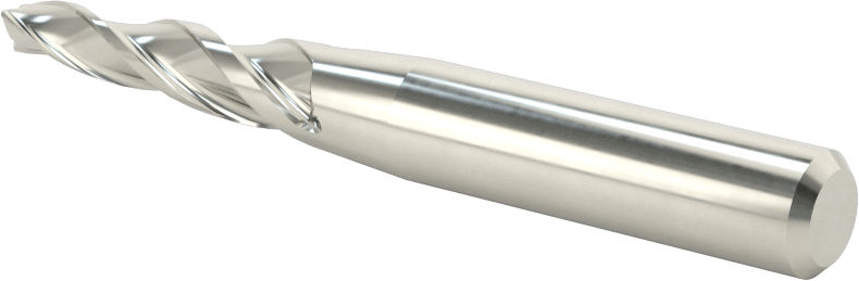Kaplamasız Karbür Konik Kare Uçlu Freze, 3 Yiv, 3 Derece Koniklik, 3/16" Freze Çapı, 1-1/4" Uzun Kesim