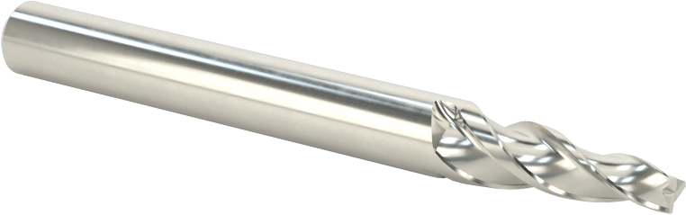 Kaplamasız Karbür Konik Kare Uçlu Freze, 3 Yiv, 5 Derece Koniklik, 1/8" Freze Çapı, 3/4" Uzun Kesim