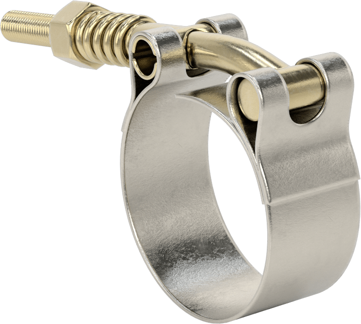 Sabit Gerilimli 301 Paslanmaz Çelik Cıvata Kelepçesi, Çinko Kaplı Çelik Cıvata, 1-1/2“ ila 1-11/16” Kelepçe İç Çap Aralığı