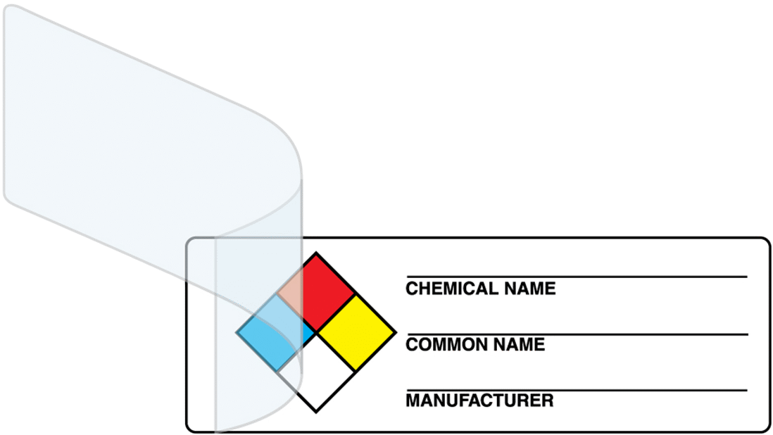 Laminasyon Kanatlı NFPA Elmas Etiketleri, 1“ Yükseklik x 3” Genişlik