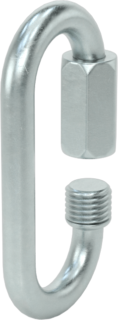 Oval Hızlı Bağlantı, Çinko Kaplı Çelik, 5/32" Kalınlık, 3/16" Açıklık, Kaldırma Amaçlı Değildir