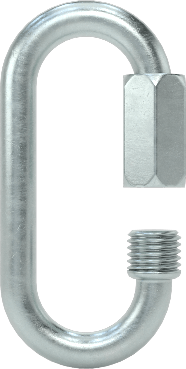 Oval Hızlı Bağlantı, Çinko Kaplı Çelik, 5/32" Kalınlık, 3/16" Açıklık, Kaldırma Amaçlı Değildir