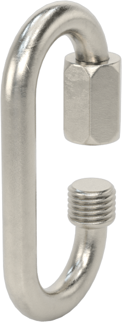 Oval Hızlı Bağlantı, Tip 316 Paslanmaz Çelik, 5/32" Kalınlık, 1/4" Açıklık, Kaldırma Amaçlı Değildir