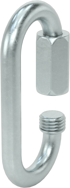 Oval Hızlı Bağlantı, Çinko Kaplı Çelik, 1/8" Kalınlık, 3/16" Açıklık, Kaldırma Amaçlı Değildir