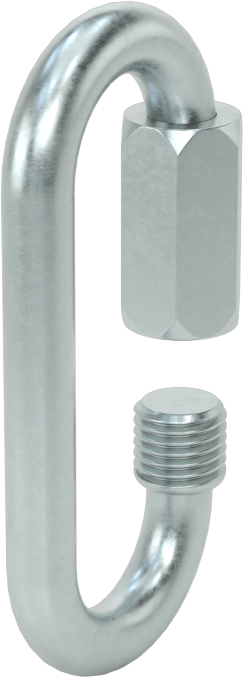 Oval Hızlı Bağlantı, Çinko Kaplı Çelik, 3/16" Kalınlık, 1/4" Açıklık, Kaldırma Amaçlı Değildir