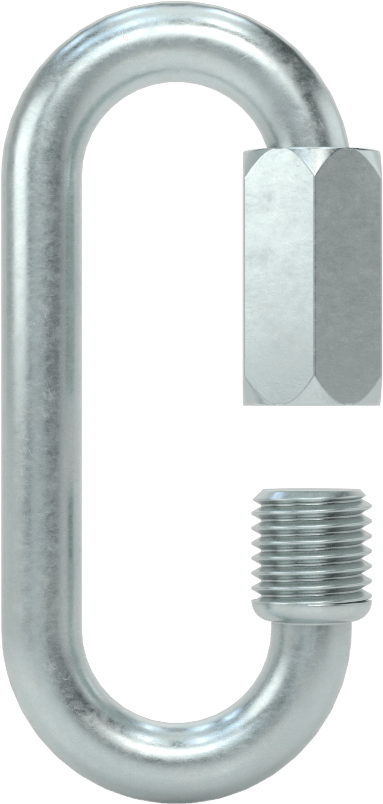 Oval Hızlı Bağlantı, Çinko Kaplı Çelik, 1/4" Kalınlık, 1/4" Açıklık, Kaldırma Amaçlı Değildir