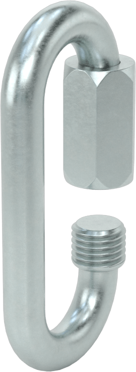 Oval Hızlı Bağlantı, Çinko Kaplı Çelik, 5/16" Kalınlık, 3/8" Açıklık, Kaldırma Amaçlı Değildir