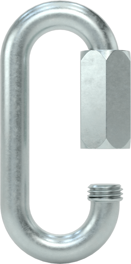 Oval Hızlı Bağlantı, Çinko Kaplı Çelik, 3/8" Kalınlık, 7/16" Açıklık, Kaldırma Amaçlı Değildir