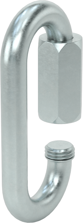 Oval Hızlı Bağlantı, Çinko Kaplı Çelik, 3/8" Kalınlık, 7/16" Açıklık, Kaldırma Amaçlı Değildir
