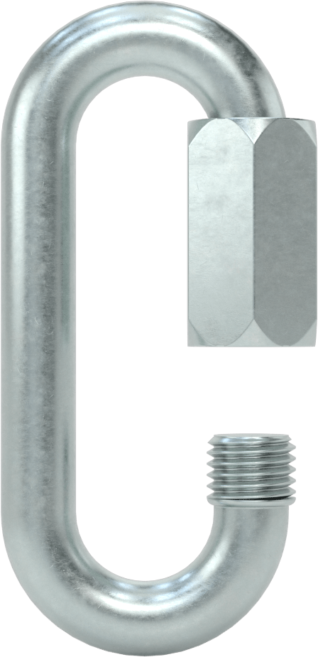 Oval Hızlı Bağlantı, Çinko Kaplı Çelik, 1/2" Kalınlık, 9/16" Açıklık, Kaldırma Amaçlı Değildir