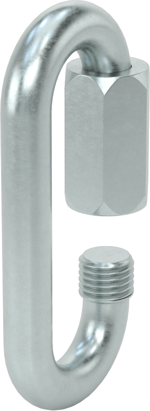 Oval Hızlı Bağlantı, Çinko Kaplı Çelik, 1/2" Kalınlık, 9/16" Açıklık, Kaldırma Amaçlı Değildir
